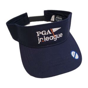 PGA Junior League Navy Blue Adjustable Snapback Golf Visor Youth Kids NWOT 5-12